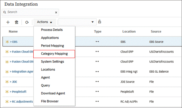 Navigate to Category Mapping